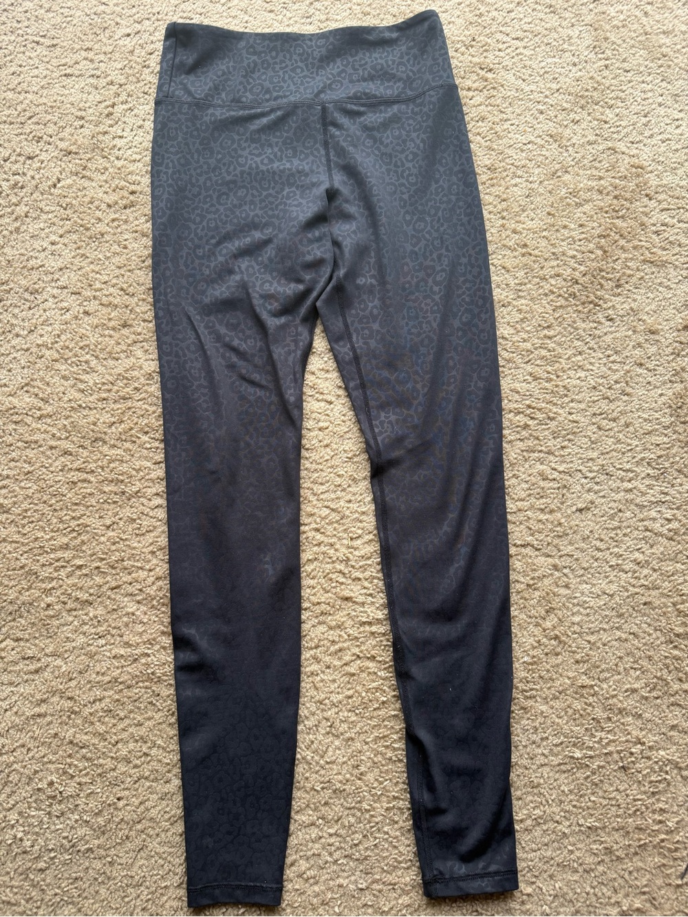 ZYIA Black Subtle Leopard-Print Leggings